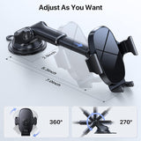 SISXSO 3-in-1 Cell Phone Holder for Car, Universal Phone Holder Mount for Dashboard Air Vent Windshield Compatible with 15 14 13 12 11 Pro Max Xs XR X, Galaxy