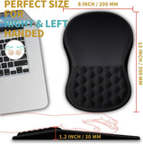 Mouse Pad Suporte de Pulso com Design de Massagem, Apoio de Pulso Alívio da Dor Mousepad com Espuma de Memória e Base Antiderrapante, Mouse Pads para Mouse Sem Fio e Mesa (12x8 polegadas, Preto) 