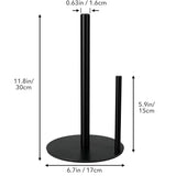 Porta-toalhas de papel preto, porta-rolos de cozinha, aço inoxidável premium, dispensador de bancada com operação com uma mão e base ponderada 