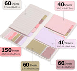 SISXSO Sticky Notes Set, Divider Sticky Notes 410 Packs Planner Sticky Note Dividers Tabs with Color Coding for School Supplies, Office Supplies, Book Notes