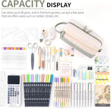 SISXSO Large Capacity Pencil Case with Handle Soft Pen Pouch School Supplies Organizer Bag for Teen Girls Adults-Green ZS