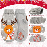 SISXSO Cat Christmas Sweater 2 Packs - Puppy Christmas Sweater Pet Reindeer Snowflake Sweaters for Kittys and Small Dogs L