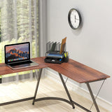 Organizador de mesa de malha com gaveta deslizante, bandeja dupla e 5 seções verticais, preto 