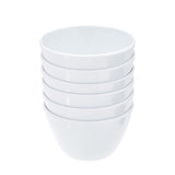 SISXSO Round Melamine Bowl, 8 oz, White, 6 Piece Set