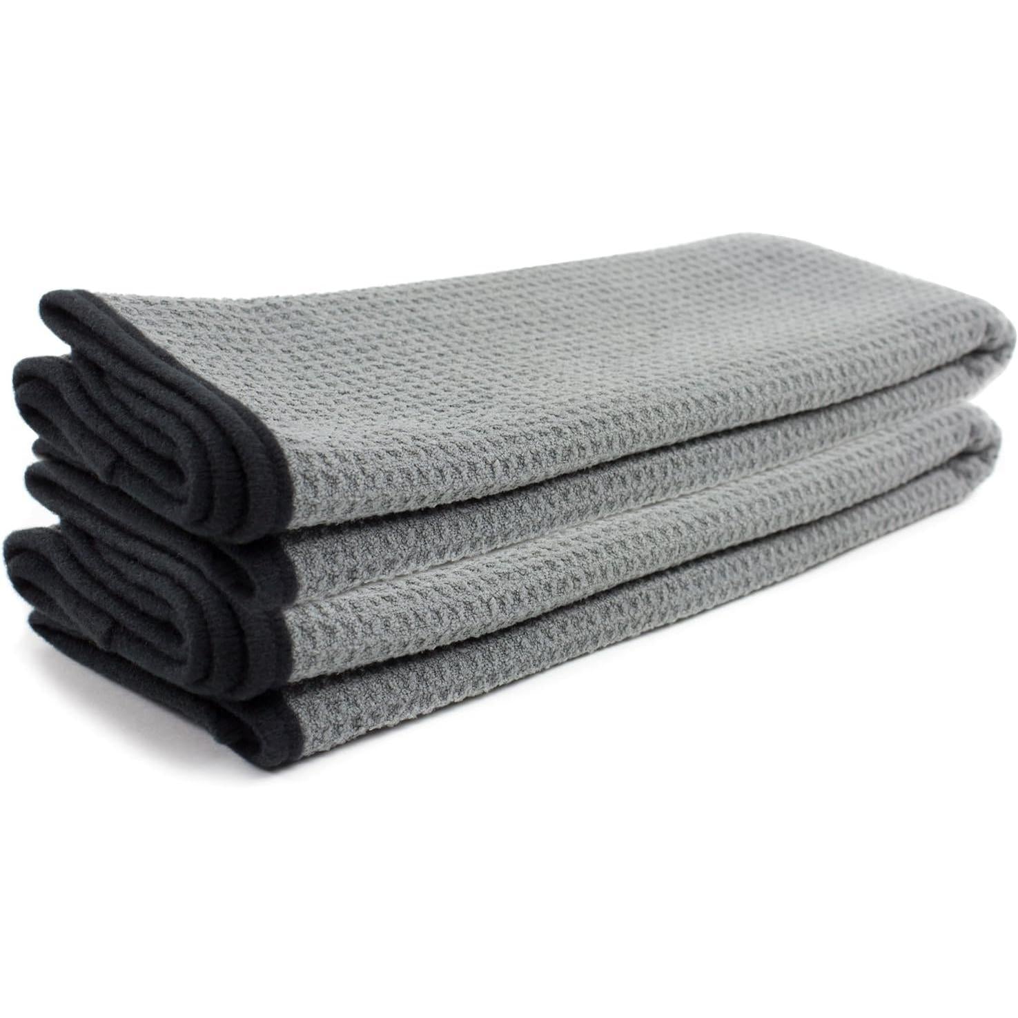 SISXSO 25 in. x 36 in, 2-Pack Professional Microfiber Waffle Drying Towel