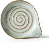 Descanso de colher, grande suporte de colher de cerâmica para fogão, descanso de colher de cozinha resistente ao calor para decoração de balcão de cozinha, 5 polegadas (cinza) 