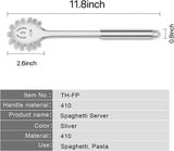 Garfo para macarrão, Colher para macarrão, Separador para espaguete, Servidor para macarrão de aço inoxidável durável, Servidor para colher para espaguete, Resistente ao calor, 12 polegadas 