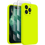 Capa de telefone macia para 15 Pro, capa de telefone de silicone atualizada [proteção de câmera] com [2 protetores de tela], forro de microfibra macio anti-riscos por dentro 