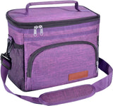 Bolsa de almoço isolada para mulheres/homens - Lancheira reutilizável para escritório, piquenique, caminhada, praia - Organizador de bolsa térmica à prova de vazamento com alça de ombro ajustável para adultos - Preto 