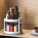 Organizador de especiarias Lazy Susan com plataforma giratória de 2 níveis 