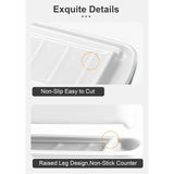 SISXSO Porcelain Butter Dish - Clean Table Design - Ceramic Butter Dishes with Lid for Countertop with Raised Non-Slip Strip - Holds 1 Standard Butter Stick - Easy to Clean & Dishwasher Safe. White