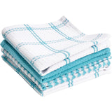 Panos de prato de algodão plano para waffles para lavar louça, 12" x 13", pacote com 4 unidades 