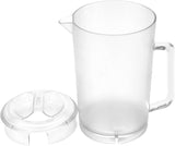 Jarro de plástico resistente e inquebrável de 2 litros com tampa, sem BPA (64 onças), transparente 