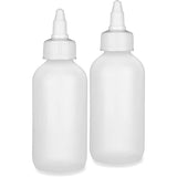 SISXSO Condiment Squeeze Bottles - 4 OZ Squirt Empty Bottles, Twist Top Cap, Leak Proof - Great for Ketchup, Mustard, Syrup, Sauces, Dressing, Oil, Arts and Crafts, BPA-FREE Plastic - Pack of 2