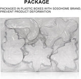 SISXSO Cookie Cutter Set - 5 Piece Holiday Cookies Molds - Snowman, Christmas Tree, Gingerbread Man, Candy Cane, Snowflake