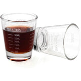 SISXSO 2 Pack 1 OZ Shot Glasses Measuring cup Espresso Shot Glass Liquid Heavy Glass Wine Glass, 26-Incremental Measurement, 6 Tsp, 2 Tbs, 30ml By BCnmviku (2pack-White)