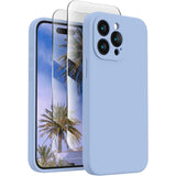 Capa de telefone macia para 15 Pro, capa de telefone de silicone atualizada [proteção de câmera] com [2 protetores de tela], forro de microfibra macio anti-riscos por dentro 