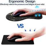 Mouse pad ergonômico com apoio de pulso, mouse pads fofos com base de borracha antiderrapante para trabalho em casa, escritório, estudo, digitação fácil e alívio da dor 