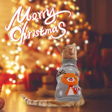 SISXSO Cat Christmas Sweater 2 Packs - Puppy Christmas Sweater Pet Reindeer Snowflake Sweaters for Kittys and Small Dogs L