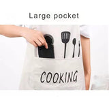 Avental de cozinha feminino com bolsos para lenços umedecidos, bolso grande, limpeza de mãos, à prova d'água para cozinhar e assar 