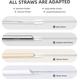 Conjunto de escovas para limpeza de canudos, escova longa de limpeza de 8 peças para canudos em copos, garrafas de água, copos com canudinho e canos, tubos ou alimentadores de beija-flores 