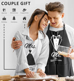 SISXSO Aprons for Couples Gifts - Anniversary, Bridal Shower, Wedding, Engagement gifts for Couples, Christmas Gifts for Couple, His and Her Gifts, 8 Pack Kitchen Cooking Apron Gift Set