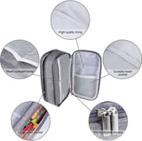 SISXSO Big Capacity Pencil Case Large Storage Pencil Bag Pouch 3 Comparments Pen Case Makeup Bag for Adults Office Supplies Stationery Organizer Holder, Gray