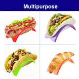 SISXSO 18PCS Individual Taco Holder Stand, MONGSEW Colorful Taco Holders Set of 18, Taco Stands for the individual serving, PP Materials Soft or Hard Taco Shell Holder, Dishwasher & Microwave Safe
