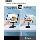 SISXSO Phone Stand, Adjustable Height and Angle Cell Phone Stand for Desk Foldable Holder, Taller Phone Stand Compatible 4-11 Inch All Mobile Phone/Pad/Tablet - Black