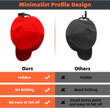 SISXSO 10 PCS Adhesive Hat Hooks for Wall, Strong Hold Hat Hangers, Minimalist Hat Rack Design, No Drilling, Hat Hooks for Baseball Caps, Hat Holder Organizer for Wall, Door, Closet, Office, Bedroom