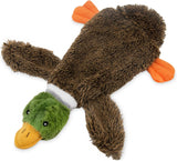 Brinquedos para cães 2 em 1 sem enchimento que fazem barulho com tecido macio e durável para animais de estimação pequenos, médios e grandes, sem enchimento para brincadeiras internas, comporta uma garrafa de plástico - 1 Wild Duck, médio 