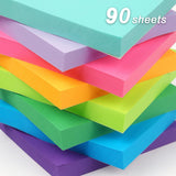 SISXSO 8 Pads Sticky Notes 3x3 Self-Stick Notes 8 Bright Multi Colors with Dark Green Sticky Notes, 90 Sheet/Pad