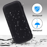 Estojo rígido para lápis atualizado para adultos, estojo durável para caneta com zíper - preto 