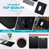 Mouse Pad Preto 11 x 8 3/4 x 1/8 pol. Mouse Pad Básico Grande com Bordas Costuradas e Base de Borracha Antiderrapante, À Prova D'Água 