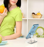 Suporte de acrílico para celular, suporte transparente portátil para mesa, compatível com Phone15 14 13 Pro Max Mini 12 11 Plus SE 