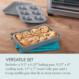 SISXSO Non-Stick Toaster Oven Bakeware Set, 4-Piece, Carbon Steel