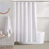 SISXSO Lightweight Super Soft Easy Care Microfiber Waffle Texture Shower Curtain , 72" x 72", White