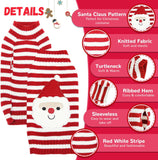 SISXSO Dog Christmas Sweater Xmas Pet Clothes Cute Striped Santa Claus Costume Holiday Puppy Cat Jumpers Outfits New Year Gifts for Small Medium Large Dogs (L, Red White Stripe Santa Claus)