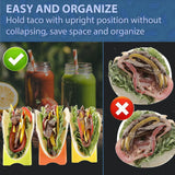 SISXSO 18PCS Individual Taco Holder Stand, MONGSEW Colorful Taco Holders Set of 18, Taco Stands for the individual serving, PP Materials Soft or Hard Taco Shell Holder, Dishwasher & Microwave Safe