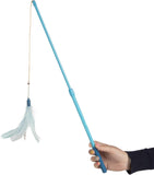 SISXSO Frisky Flyer Feather Wand Cat Toy, Extendable Up to 24"