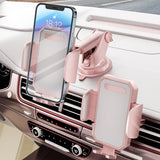 SISXSO Phone Mount for Car, [ Off-Road Level Suction Cup Protection ] 3in1 Long Arm Suction Cup Holder Universal Cell Phone Holder Mount Dashboard Windshield Vent Compatible with All Smartphones