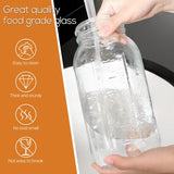 SISXSO 64 oz Mason Jar Pour Spout, 2 Quart Glass Water Pitcher with Lid, Airtight Seal for Great for Iced Tea,Juice,Milk,Coffee,Sun Lemonade, Set of 1(Black)