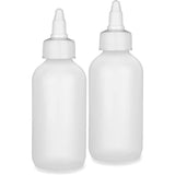 SISXSO Condiment Squeeze Bottles - 4 OZ Squirt Empty Bottles, Twist Top Cap, Leak Proof - Great for Ketchup, Mustard, Syrup, Sauces, Dressing, Oil, Arts and Crafts, BPA-FREE Plastic - Pack of 2