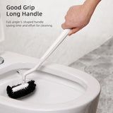 SISXSO Toilet Bowl Brush Holder Set: Bathroom Deep Cleaning Toilet Cleaner Scrubber Under Rim with Curved Bristle for Dead Corner Clean - Hidden Modern Rv Toilet Decorative Accessories with - White