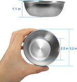 SISXSO 8 Pack 3.2inch Stainless Steel Sauce Dishes Mini Individual Saucers Bowl Round Seasoning Dishes Sushi Dipping Bowl Appetizer Plates, Sliver
