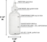 SISXSO Condiment Squeeze Bottles - 4 OZ Squirt Empty Bottles, Twist Top Cap, Leak Proof - Great for Ketchup, Mustard, Syrup, Sauces, Dressing, Oil, Arts and Crafts, BPA-FREE Plastic - Pack of 2