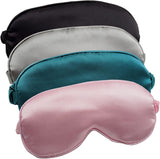 SISXSO Sleep Mask 4 Pack Silk Eye Cover Soft Satin Blindfold Elastic Strap Night Eyeshade Travel Nap for Women Men