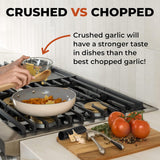 SISXSO Premium Garlic Press with Soft Easy-Squeeze Ergonomic Handle, Sturdy Design Extracts More Garlic Paste Per Clove, Garlic Crusher for Nuts & Seeds, Professional Garlic Mincer & Ginger Press