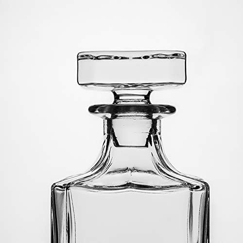 SISXSO Square 26oz Whiskey Decanter with Glass Stopper