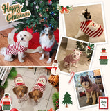 SISXSO Dog Christmas Sweater Xmas Pet Clothes Cute Striped Santa Claus Costume Holiday Puppy Cat Jumpers Outfits New Year Gifts for Small Medium Large Dogs (L, Red White Stripe Santa Claus)
